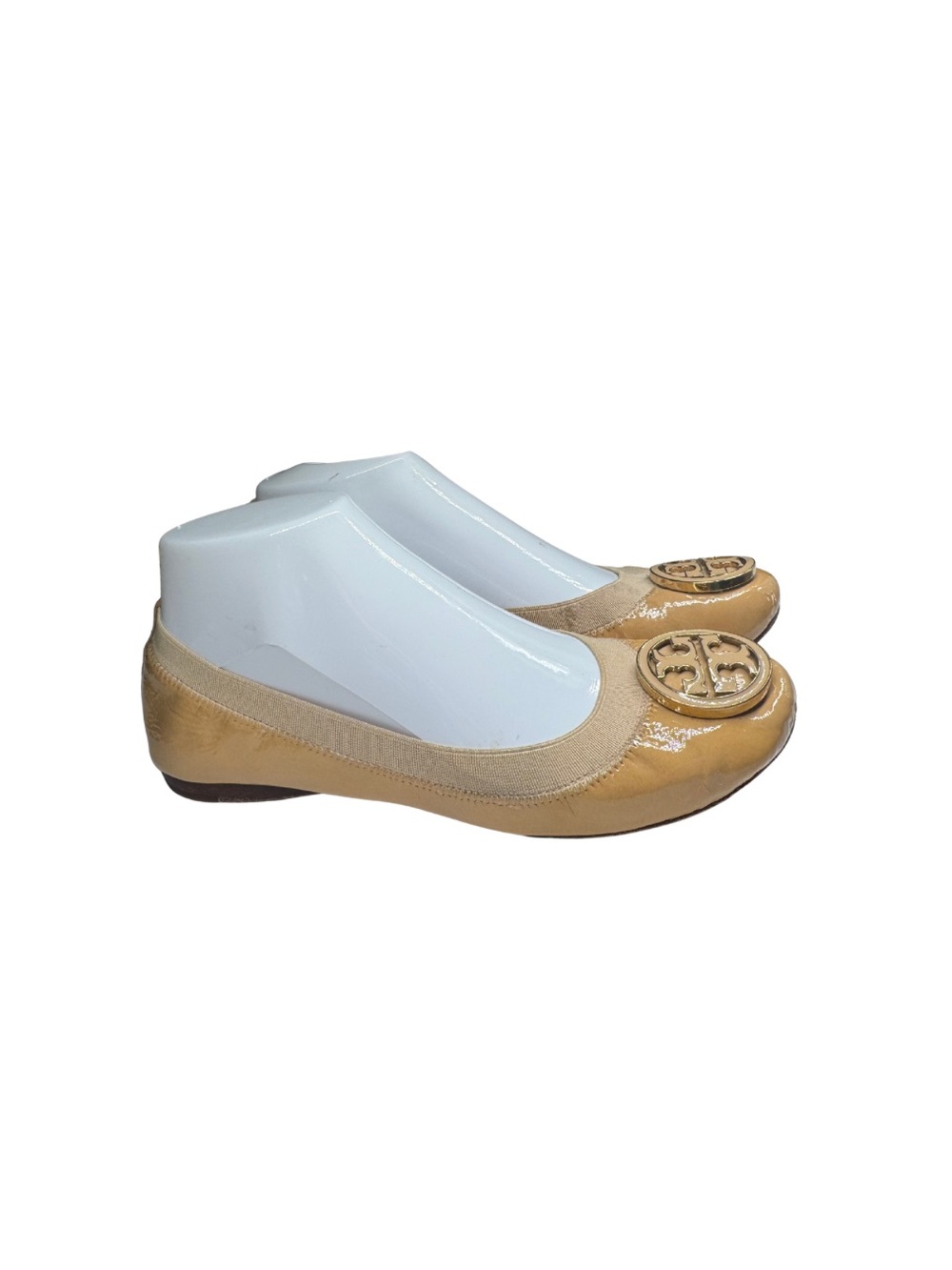 Tory Burch Tan Patent Leather Caroline ballet flats 6.5 neutral casual office